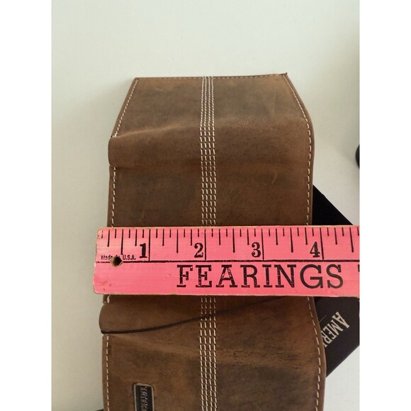 American Bison Genuine Leather Trifold Wallet Brown NEW - Picture 8 of 9